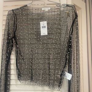 Pearl beaded see through night out top